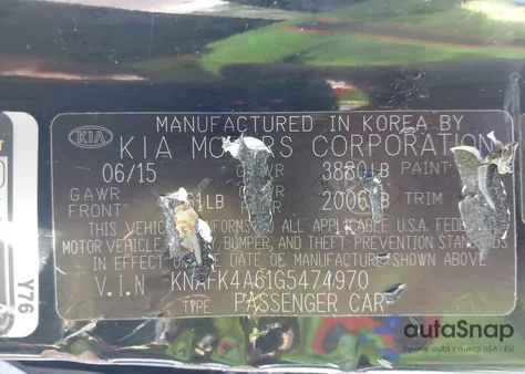 2016 Kia Forte Lx from USA, damaged, VIN KNAFK4A61G5474970